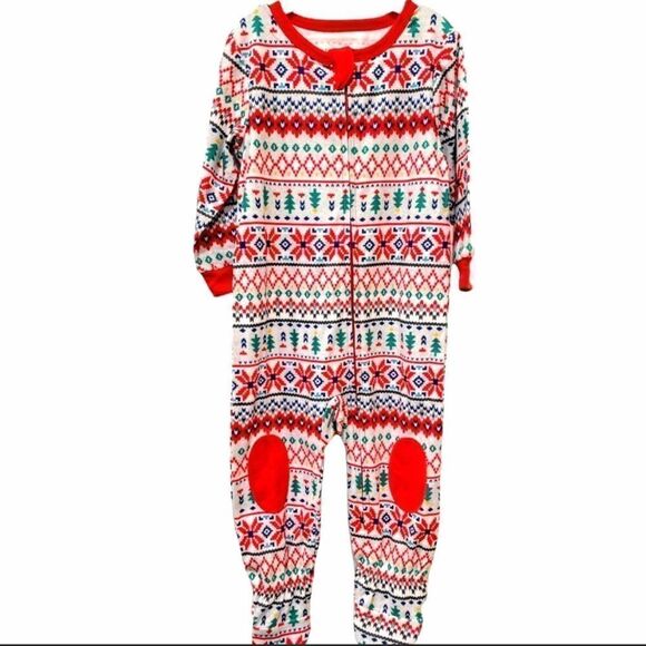 CHRISTMAS Pajamarama Unisex Christmas Fairisle Sleeper New 12 Month - Picture 2 of 12